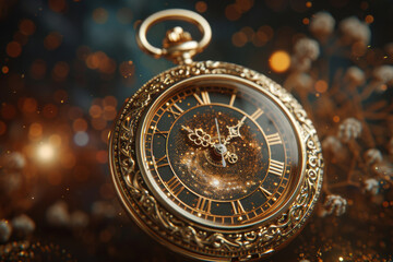 In a breathtaking display of magic and timelessness, a vintage pocket watch