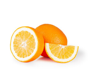 Orange and slices isolated on a white background