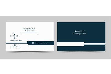 modern blue and white business card design, double sided business card design template ,Vector business card template, Clean professional business card template, visiting card, business card template.