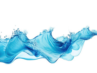 Azure blue liquid wave splash water isolated on transparent background, transparency image, removed background