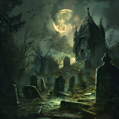 halloween night scene