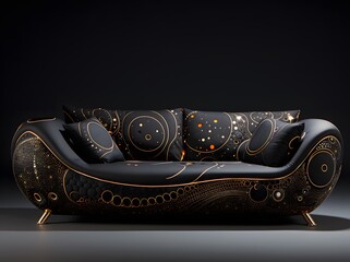 a black and gold couch