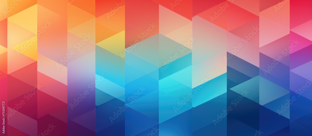 Wall mural abstract geometric background with colorful gradient design.