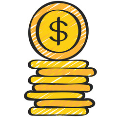 Dollar Coin Stack Icon