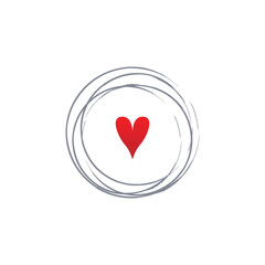 Abstract circular geometric line heart logo