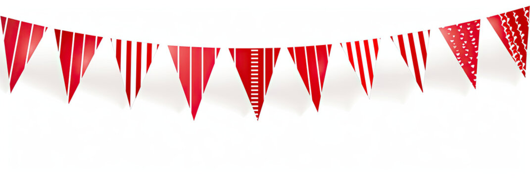 Red Bunting Banner Hanging From Ceiling