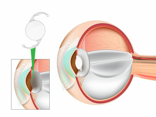 Eye Lens Replacement Surgery. Lens Implant. Cataract Surgery. Intraocular Lenses IOL.