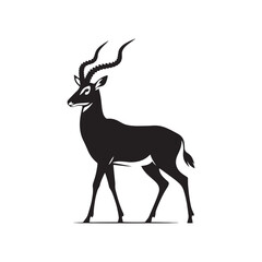 Naklejka na ściany i meble Graceful Gazelle vector art: Vector Antelope Silhouette, minimalist black Antelope Illustration.