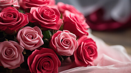 Obraz premium bouquet of pink roses