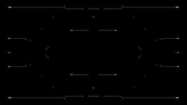 Futuristic glitch HUD aim. Cyberpunk style distorted HUD screen. Tech user interface hologram screen for game, movie, drone footage, VR etc. Video overlay template. Cyber, tech concept.