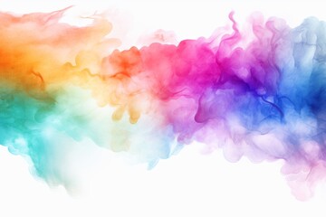 Fototapeta na wymiar A beautifully crafted watercolor rainbow painted on a pristine white background, showcasing vibrant colors and fluid transitions. 