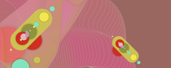 Abstract background futuristic elements on trending colors 2023-2024 banner geometric for stock logo text print art