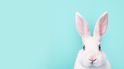 Obraz premium A cute bunny . Funny little rabbit or bunny. Easter concept. Easter postcard.