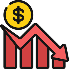 Financial Loss Chart Icon