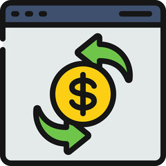 Obraz premium Online Money Transaction Icon
