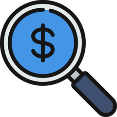 Financial Audit Loupe Icon