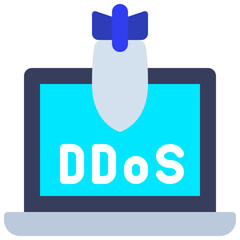 Obraz premium DDOS Attack Laptop Icon