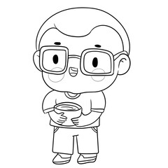 Happy Songkran Festival line art 