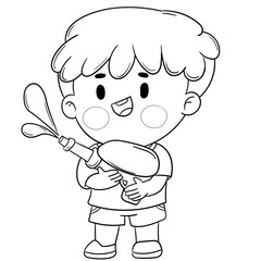 Happy Songkran Festival line art 