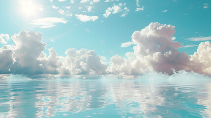 nubes en el agua.  generative ai  - obrazy, fototapety, plakaty