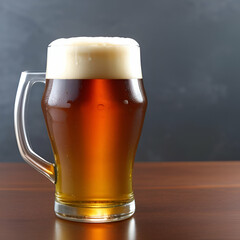 glass of beer on dark background