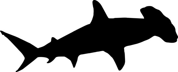 Fototapeta premium Shark Fish black vector silhouette image