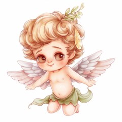 A sweet cherub with wings, symbolizing innocence and celestial charm. A tender choice for themes of love, care, and ethereal beauty in art and design.
