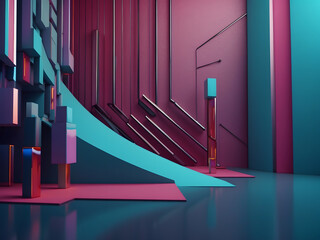 Obraz premium Abstract 3d business background design with copy space, minimal style backdrop for presentations and graphics