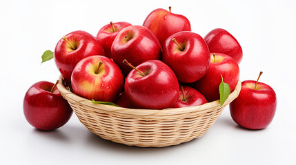 Ripe Red Apples in Wooden Basket on Windowsill, Capturing the Cozy Essence of a Farmhouse Kitchen Harvest