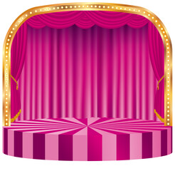 pink round stage