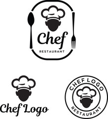 Chef and restaurant retro logo design with a cap / chef hat