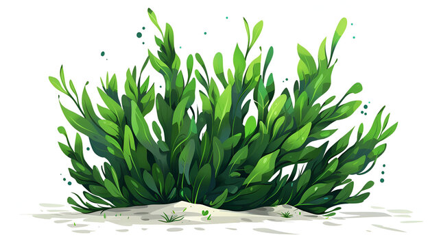 Seaweed spirulina in cartoon form underwater, generative ai