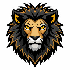 Lion Black Head Vector Illustration