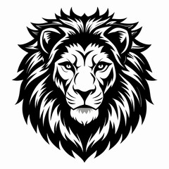 Lion Black Head Vector Illustration