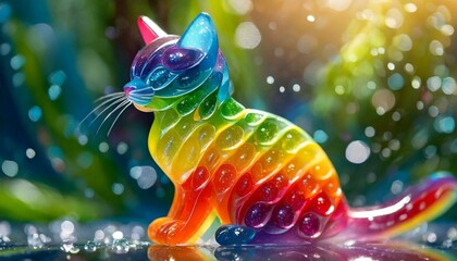 colorful cat on colorfull background