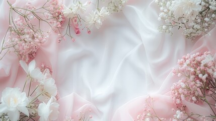 White sheet with romantic flowers