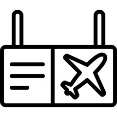 Aeroplane Departure Sign Icon