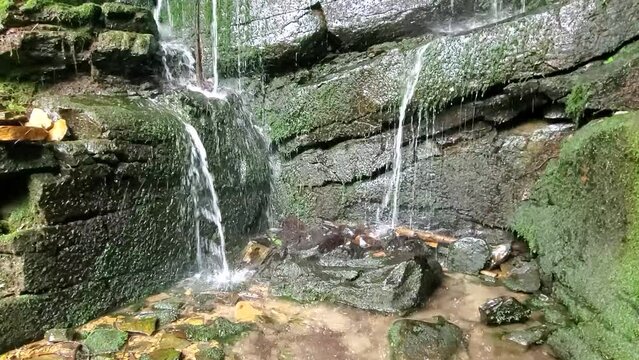 Natural spring feed waterfall in the mountains