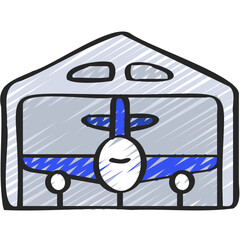 Aeroplane Hangar Icon