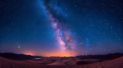  The Milky Way’s Ethereal Dance Above the Tranquil Desert Dunes