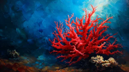 Fotobehang red coral. generative ai © Saleem