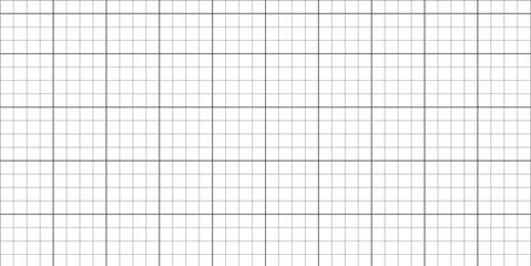 Sheet of graph paper with grid. Millimeter paper texture, geometric pattern. Gray lined blank for drawing, studying, technical engineering or scale measurement. Vector illustration