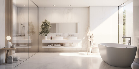 Luxury marble bathroom interior design