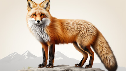 Obraz premium full body illustration of fox, generative ai