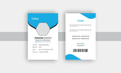 Double-sided modern creative and corporate company employee id card design template.