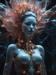 Mystical robot woman