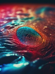 Colored fingerprint in water drops - 755866740
