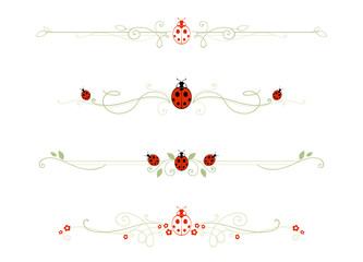 A set of lady bug themed dividers
