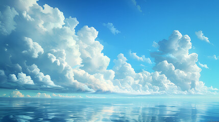 nubes en el agua.  generative ai  - obrazy, fototapety, plakaty