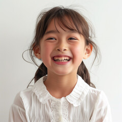 楽しそうに笑う９才の女の子